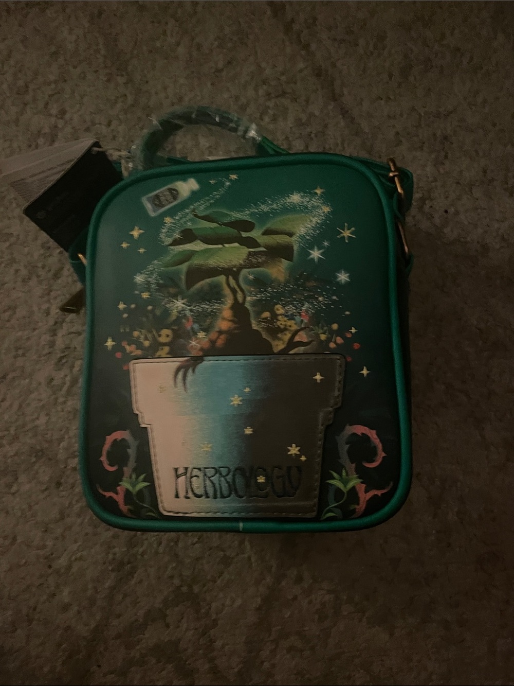 Loungefly Teal Botanical Mini Crossbody with Metallic  , harry potter